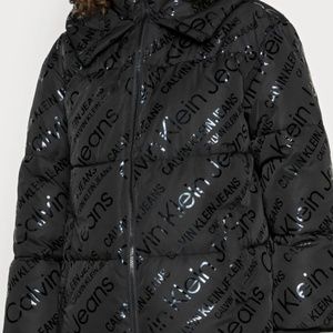 Calvin Klein all over logo puffer jacket M NEW